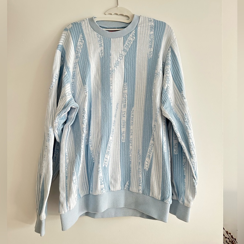 RARE Supreme Textured Stripe Crewneck (FW20) - Men’s M